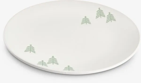 Krožnik FREKI Ø21cm umazano bela/zelena