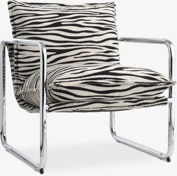 Naslanjač REMMELS zebra tkanina/krom