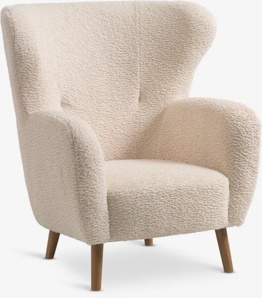 Naslanjač VILDSUND umazano bela teddy