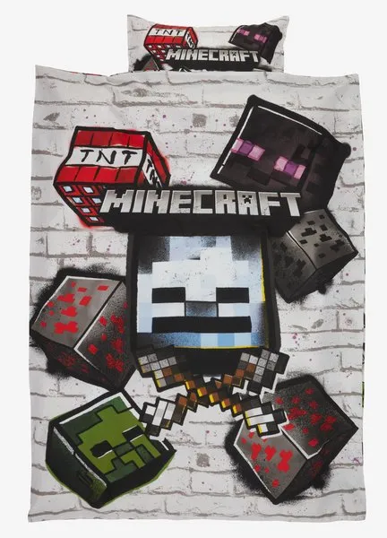 Posteljnina MINECRAFT 140x200 siva
