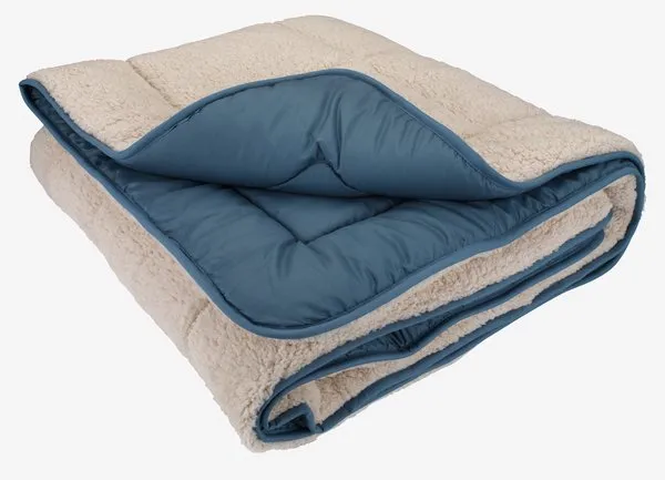Prešita odeja sherpa 135x200 BAGN topla modra