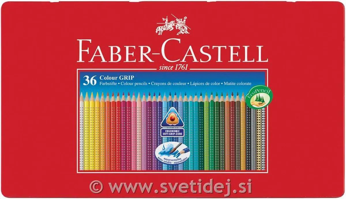 BARVICE FABER CASTEL GRIP 36/1 KOVINSKA ŠKATLA