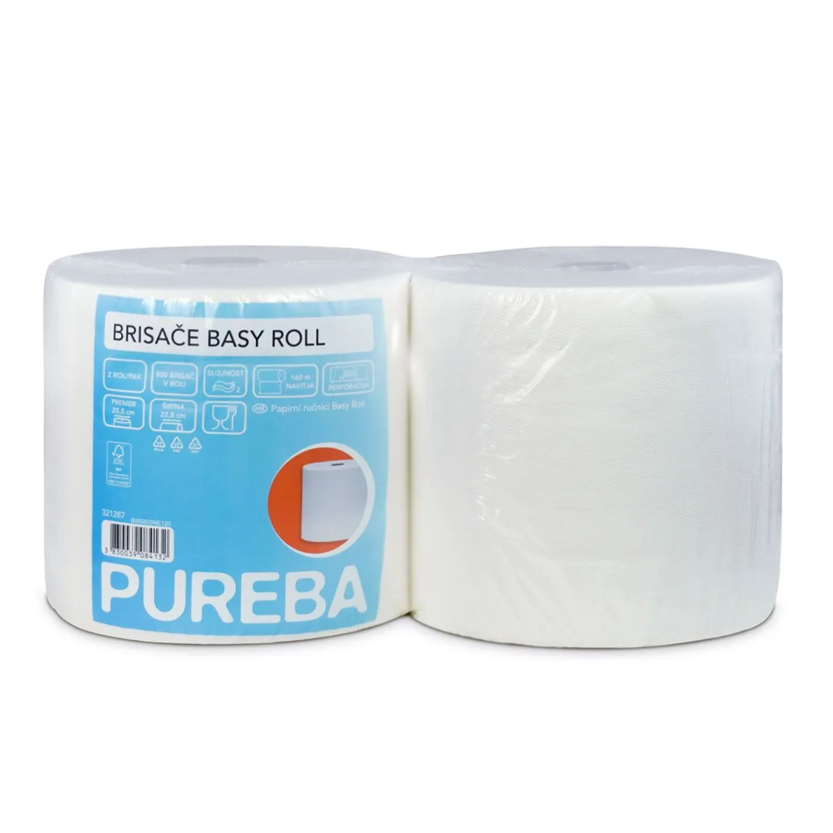 BRISAČE PUREBA MAX BASY ROLL, 2-SL. 2 ROL/PAK, BELE