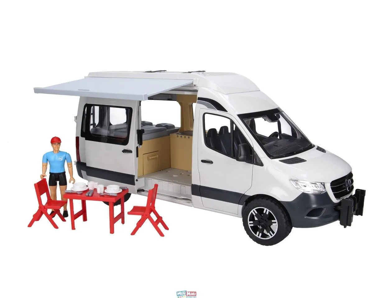 BRUDER AVTOMOBIL MB SPRINTER CAMPER Z VOZNIKOM 02672