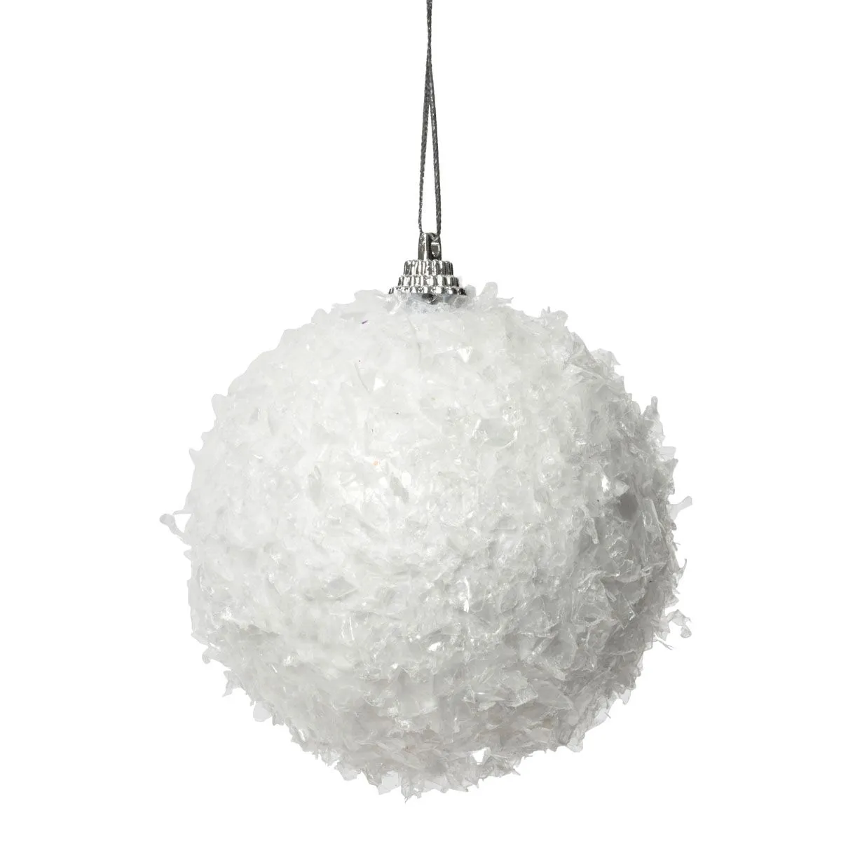 BUNKA IZ UMETNE MASE DECORIS FI 8 CM, BELA SNEŽNA