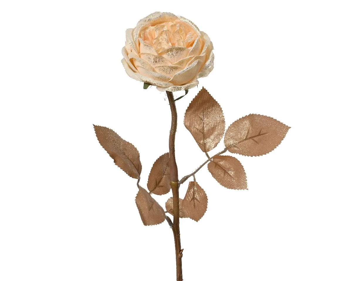 DEKORACIJA DECORIS ROŽA 57 CM BEŽ BARVE
