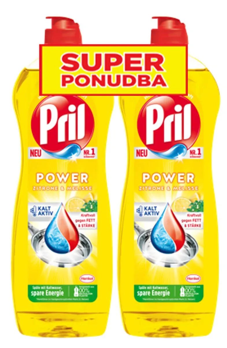 DETERGENT-ROČNO POMIVANJE HENKEL LCH PRIL 2X750ML LEMON