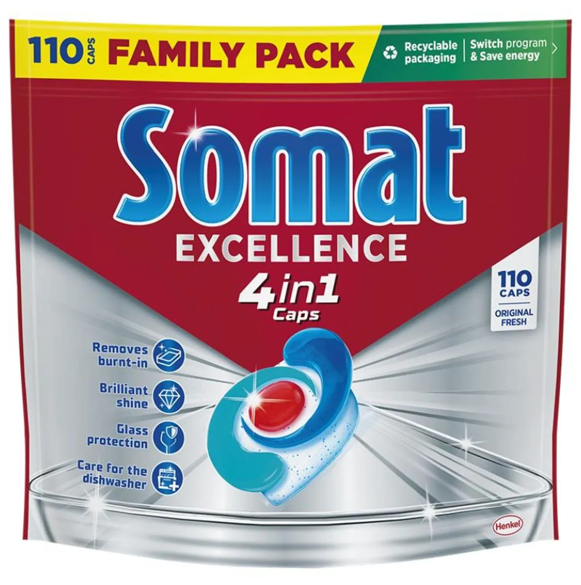DETERGENT-STROJ.POMIVANJE HENKEL LCH SOMAT KAPSULE 4V1, 2 KG EXCELLENCE 110 PRANJ