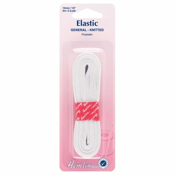 DODATKI ZA ŠIVANJE HEMLINE ELASTIKA 12MM X 2M BELA
