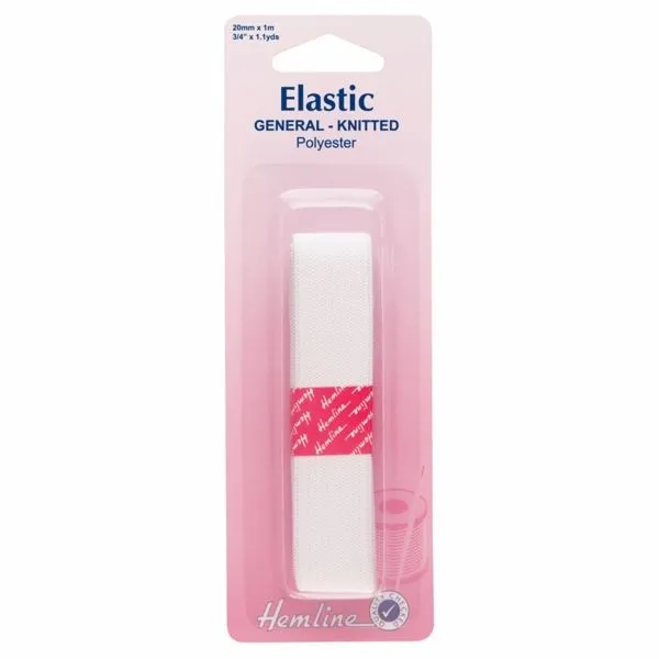 DODATKI ZA ŠIVANJE HEMLINE ELASTIKA 20MM X 1M BELA
