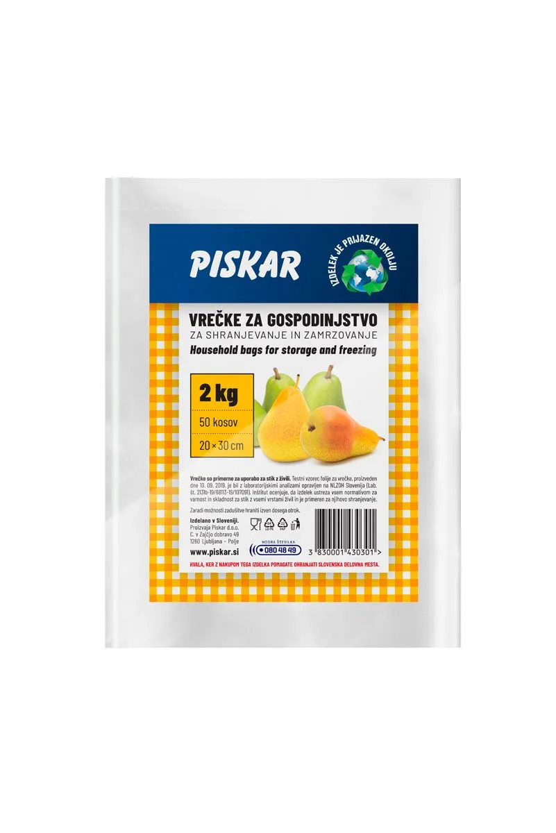 GOSPODINJSKA VREČKA PISKAR 20X30 CM 2 KG 50/1