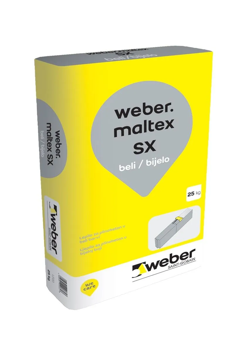GRADBENO LEPILO WEBER SAINT GOBAIN MALTEX SX BELO. LEPILO ZA PLINOBETON. 25 KG