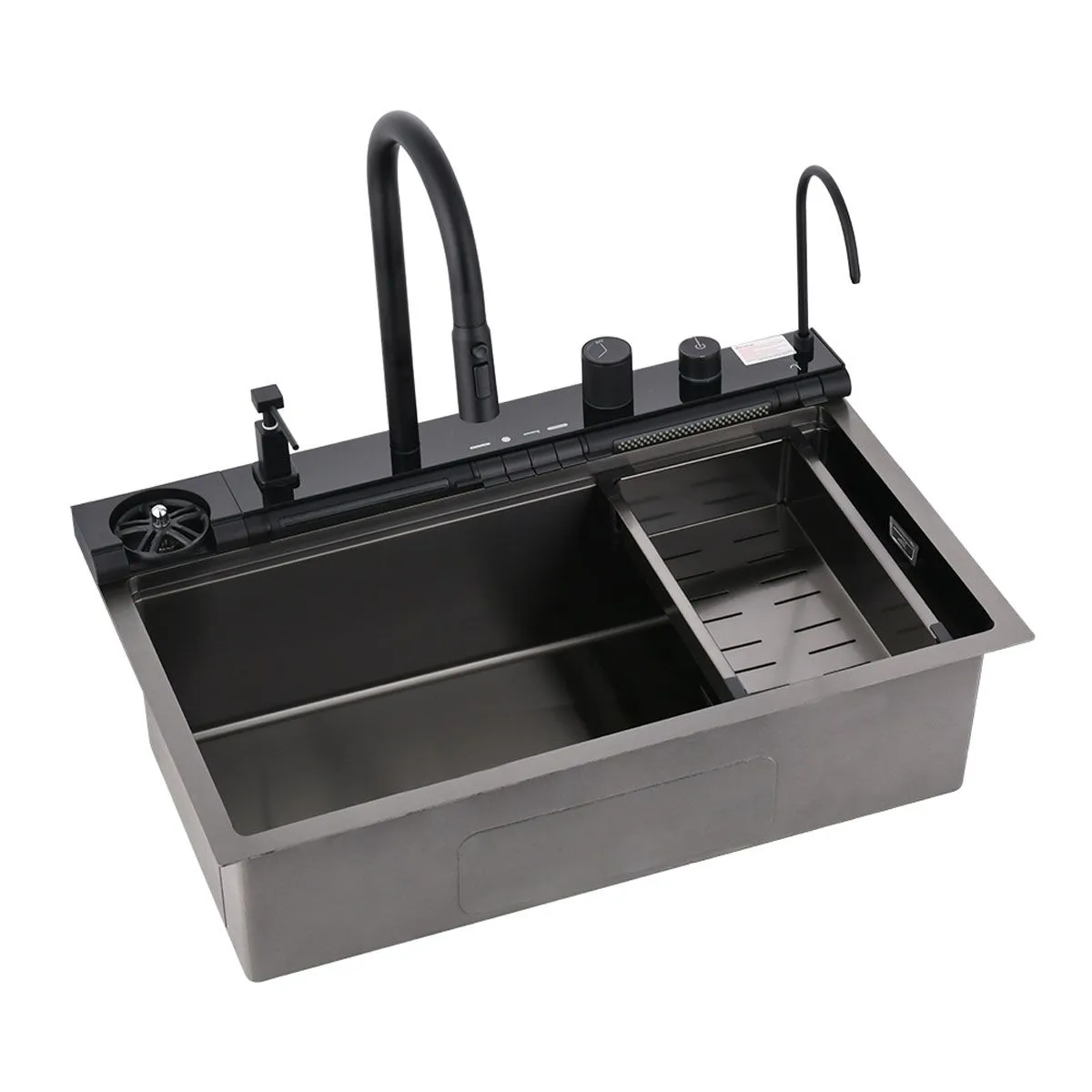 GRANITAL POMIVALNO KORITO INTER CERAMIC SMART IN PIPA ČRNA