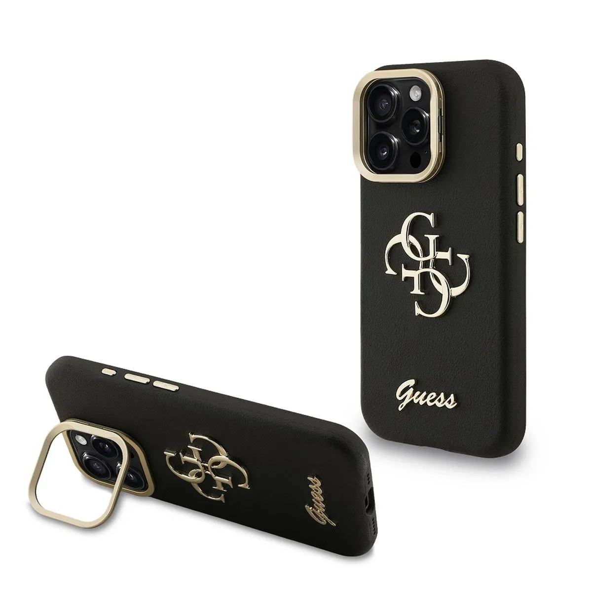 GUESS CAM STAND GUHCP16XPCS4GSK OVITEK ZA IPHONE 16 PRO MAX S STOJALOM - ČRN