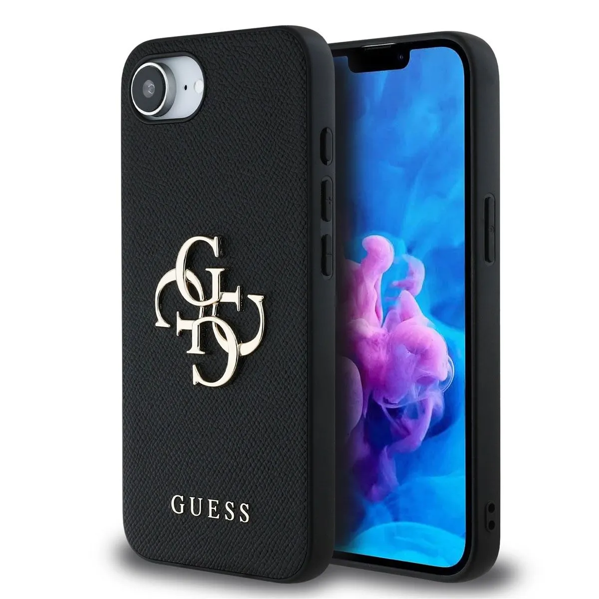 GUESS GUHCPSE4PGT4MBK OVITEK ZA IPHONE 16E - GRAINED - ČRN