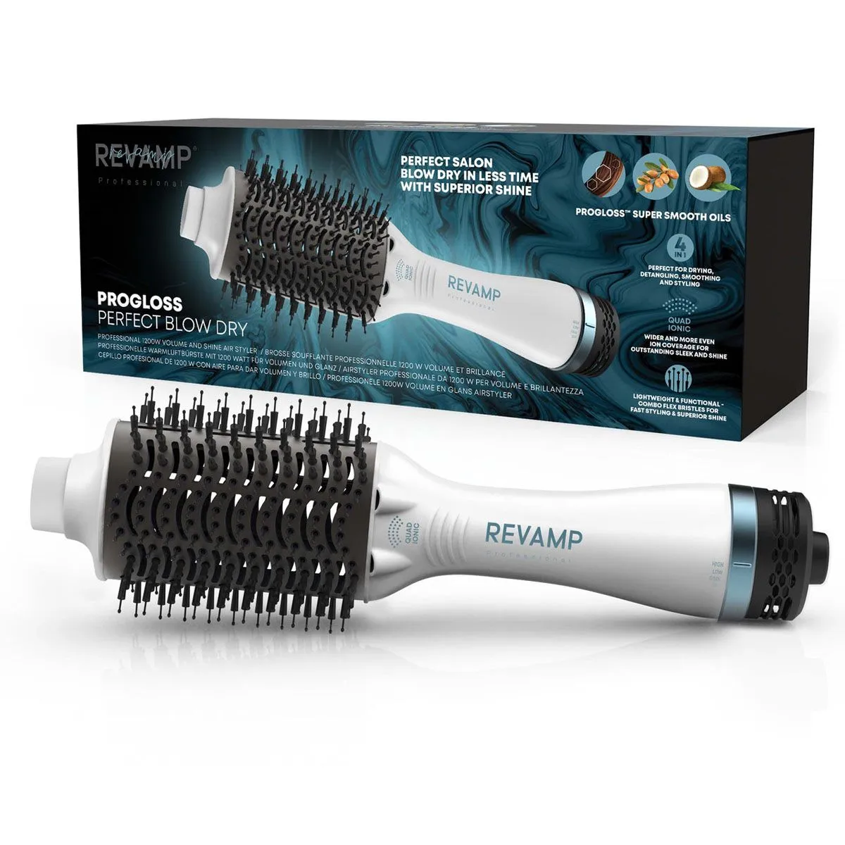 KRTAČA ZA LASE REVAMP ROGLOSS PERFECT VOLUME & SHINE DR-1850 BELE BARVE