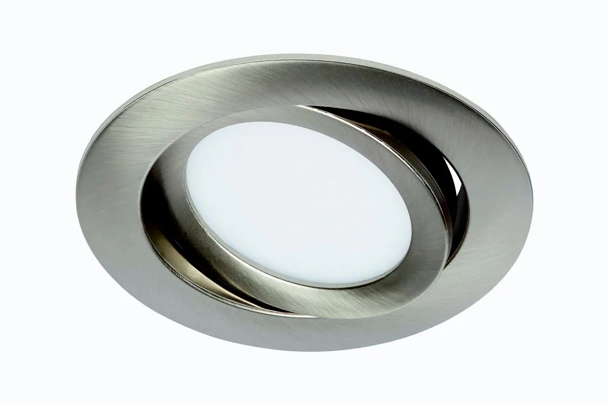 LED PANEL FLAT-IN 7W NW FI 106MM, NIKEL MAT, GIB.