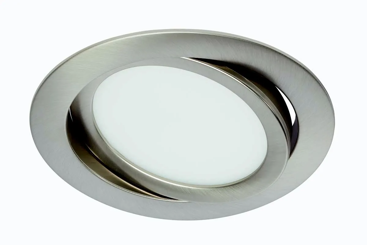 LED PANEL FLAT-IN 9W NW FI 140MM, NIKEL MAT, GIB.