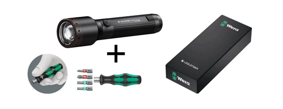 LEDLENSER P6R CORE + WERA IZVIJAČ SET,
