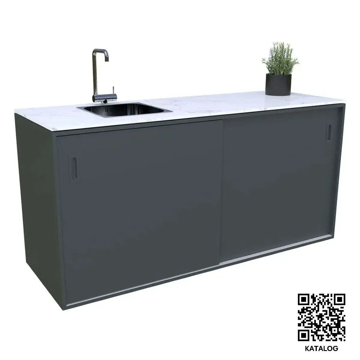 LETNA KUHINJA MS VISCOM ELEMENT S POMIVALNIM KORITOM 1800X634 MM