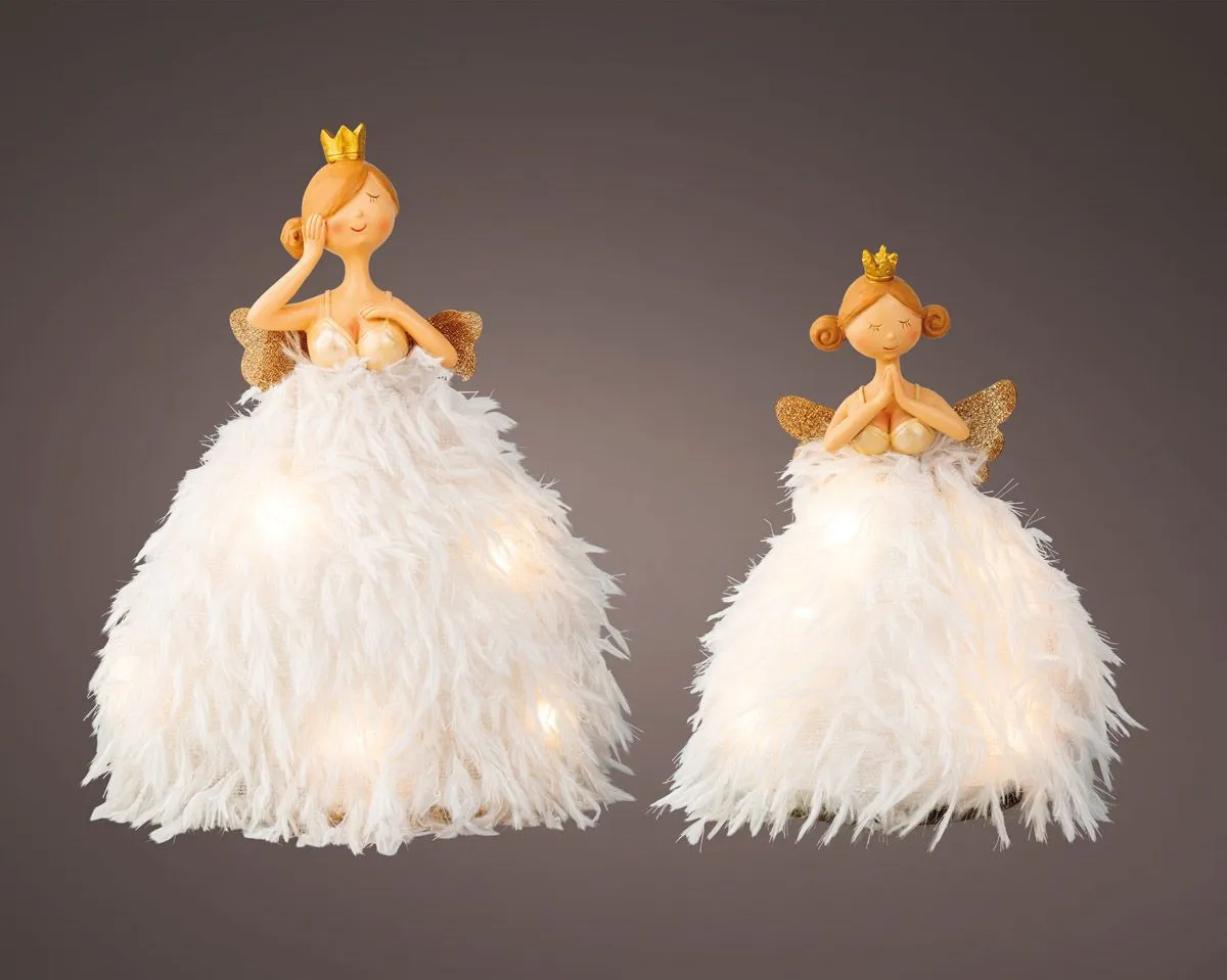 LUČKE DECORIS ANGEL Z LED LUČKAMI 23 CM SORT