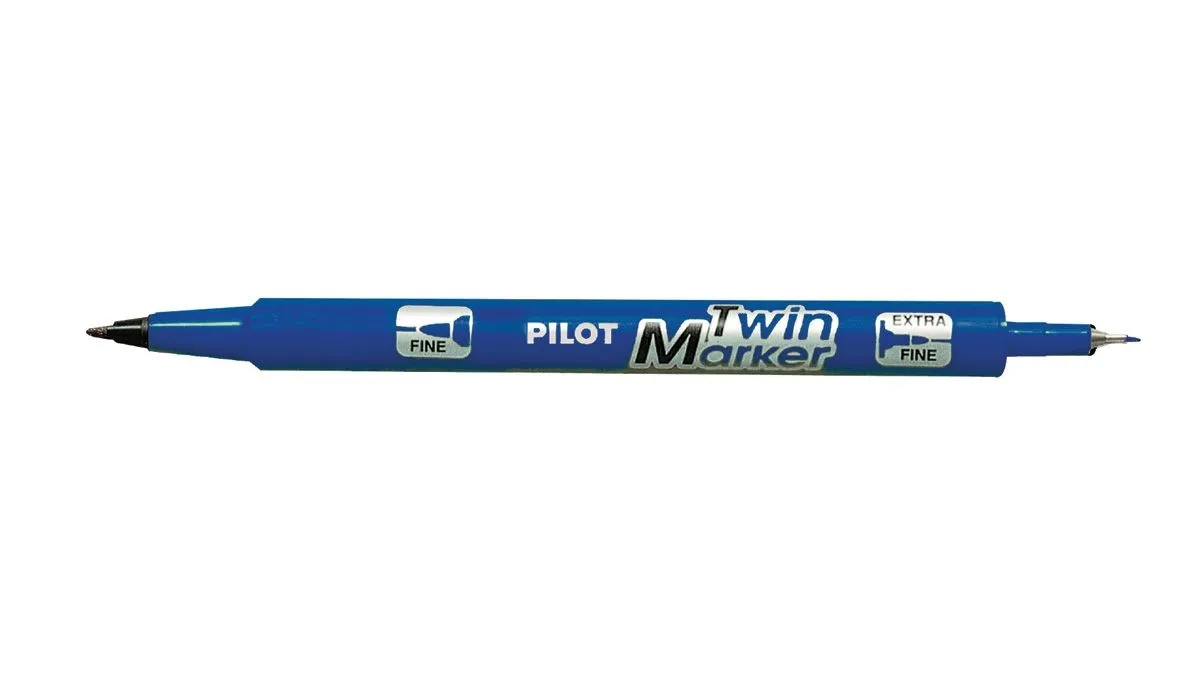 MARKER PILOT Z DVOJNO KONICO, MODER