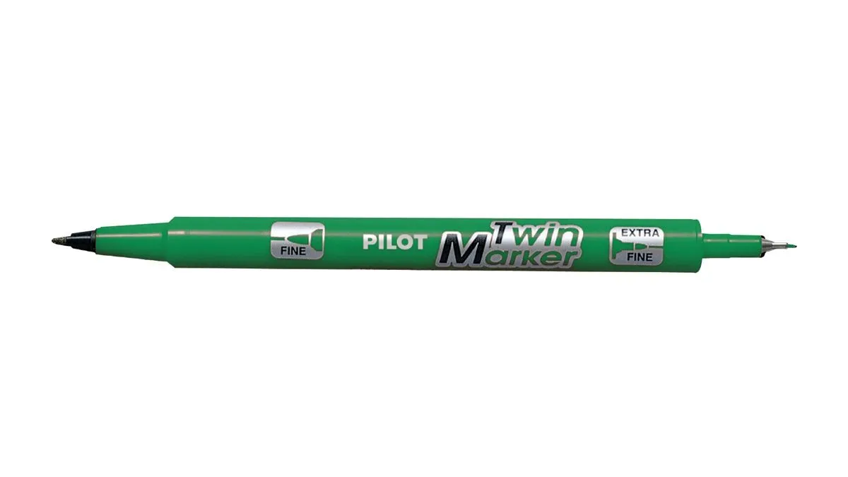 MARKER PILOT Z DVOJNO KONICO, ZELEN