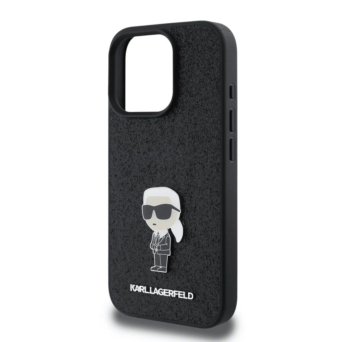 ORIGINALEN KARL LAGERFELD OVITEK IPHONE 16 PRO MAX - GLITTER IML NFT ICONIC -  ČRN OVITEK Z BLEŠČICAMI- KLHCP16XGKNPSK