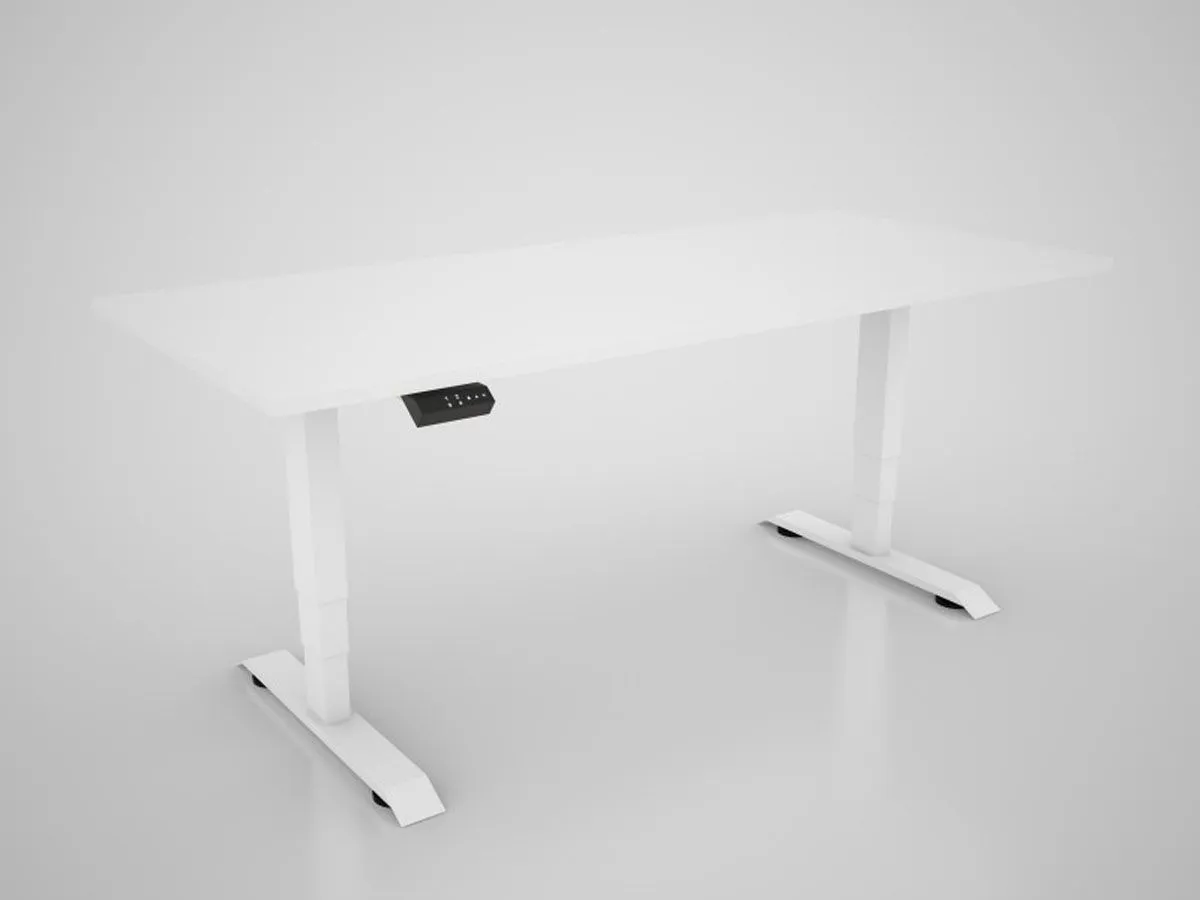 PISALNA DVIŽNA MIZA MS VISCOM S PLOŠČO EGGER PREMIUM BELA - 1800 X 800 MM, BELO PODNOŽJE