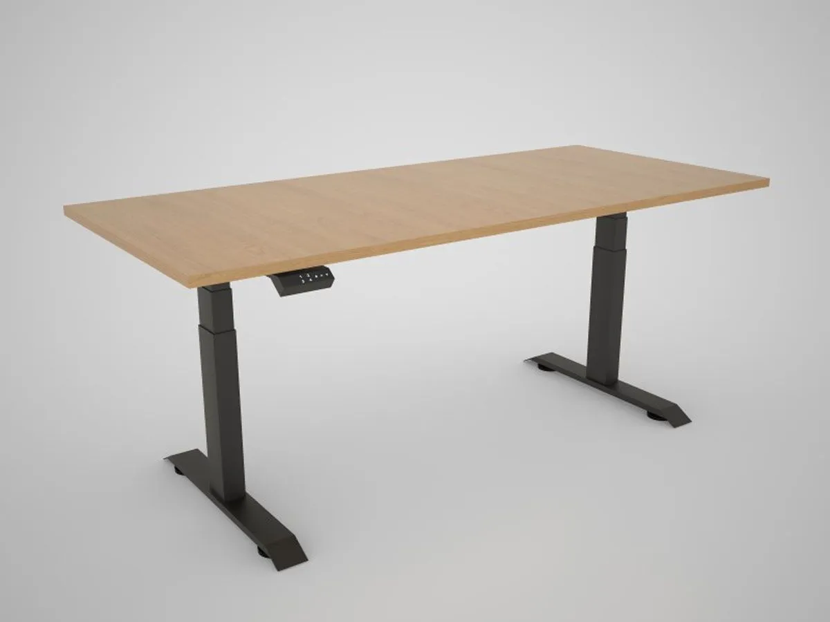 PISALNA DVIŽNA MIZA MS VISCOM S PLOŠČO EGGERCORBRIDGE HRAST - 1800 X 800 MM, ČRNO PODNOŽJE