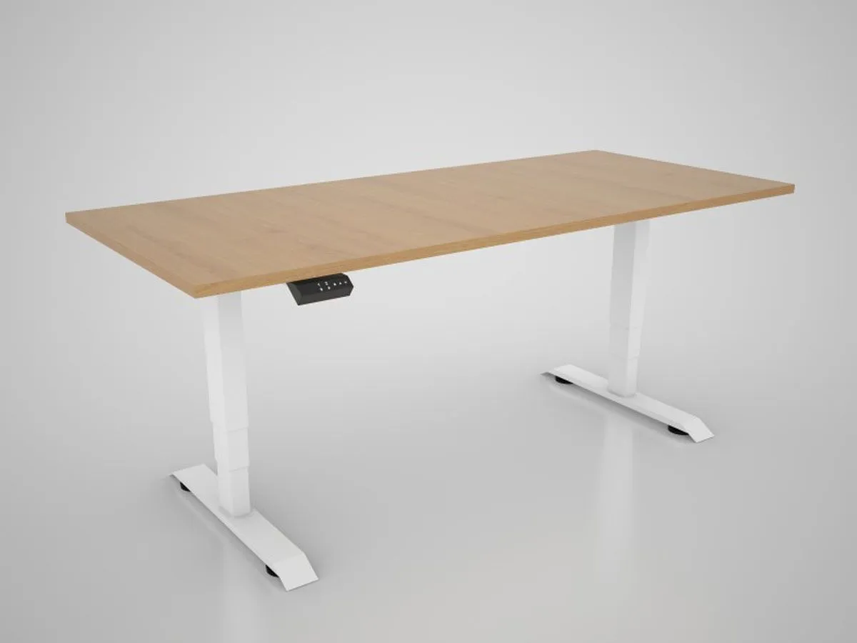 PISALNA DVIŽNA MIZA MS VISCOM S PLOŠČO EGGERCORBRIDGE HRAST - 1800 X 800 MM, BELO PODNOŽJE