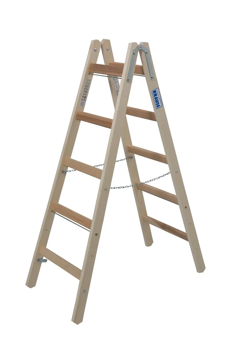PROSTOSTOJEČA LESTEV KRAUSE STABILO 2X5 STOPNIC LESENA 1.4M