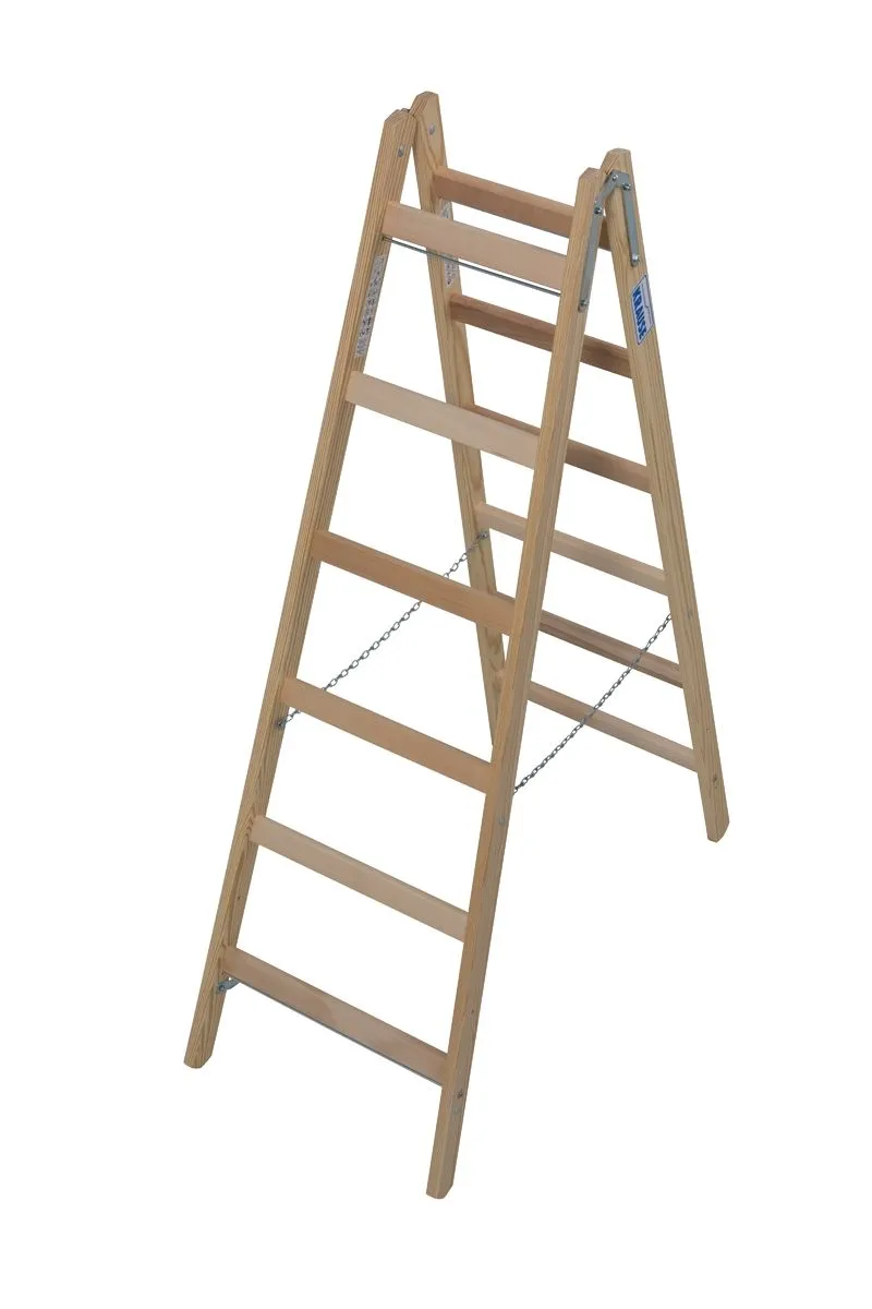 PROSTOSTOJEČA LESTEV KRAUSE STABILO 2X6 STOPNIC LESENA 1.65M