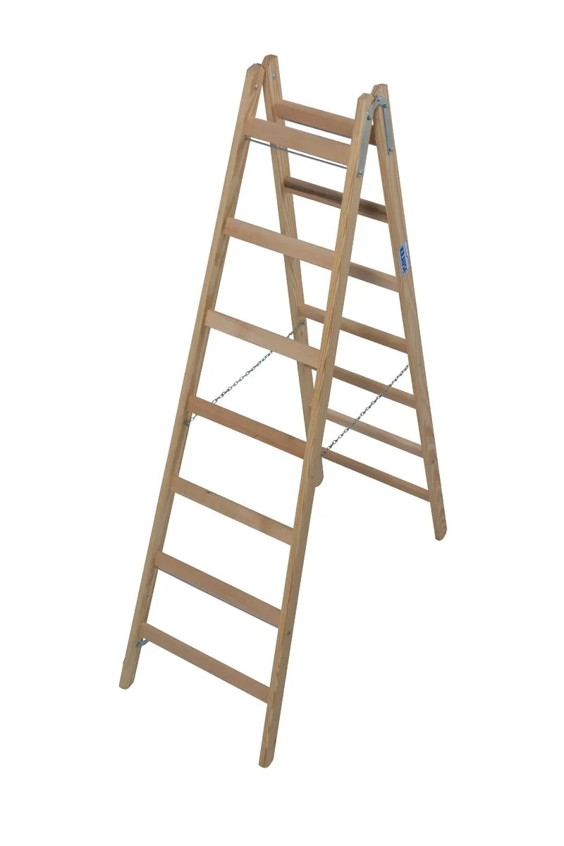 PROSTOSTOJEČA LESTEV KRAUSE STABILO 2X7 STOPNIC LESENA 1.9M