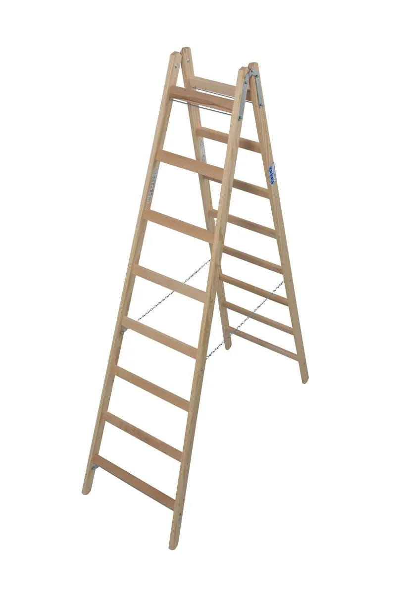 PROSTOSTOJEČA LESTEV KRAUSE STABILO 2X8 STOPNIC LESENA 2.15M