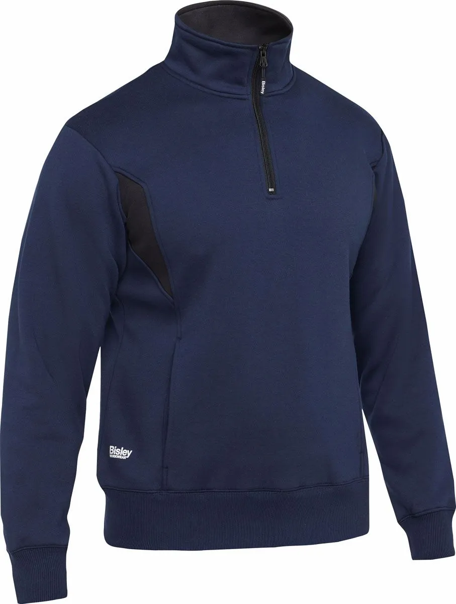 PULOVER BISLEY RAWSON 1/4 ZIP FLIS MODRA ŠT. M