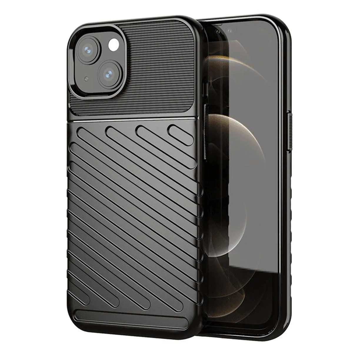SILIKONSKI OVITEK THUNDER ARMOR ZA IPHONE 15 - ČRN