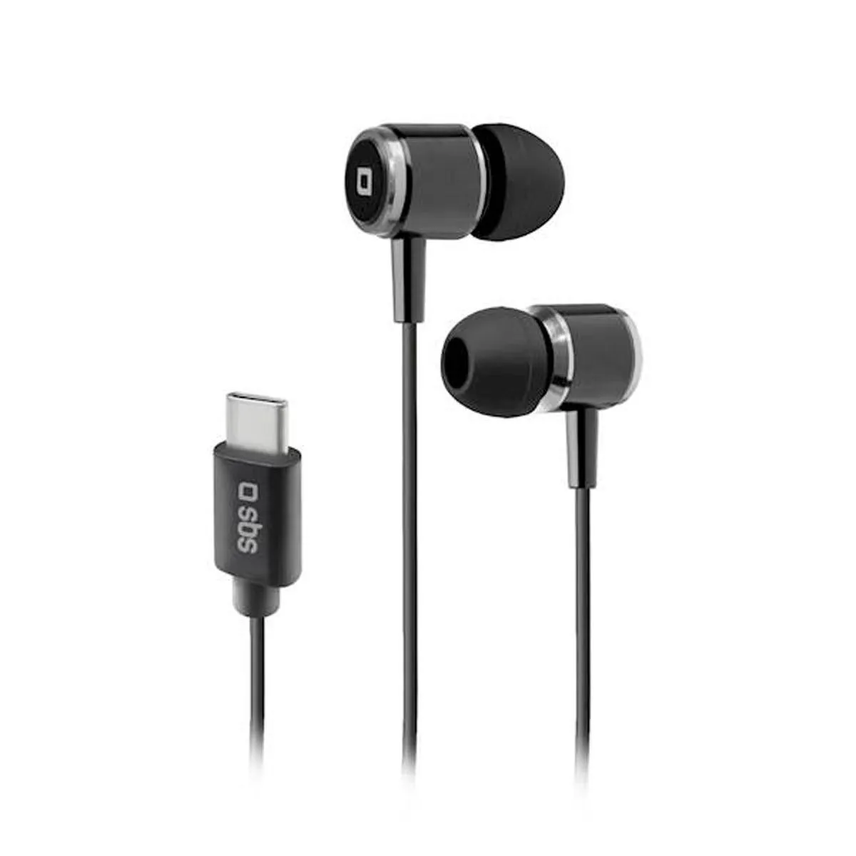 SLUŠALKE SBS STEREO USB TIP C Z MIKROFONOM ČRNE
