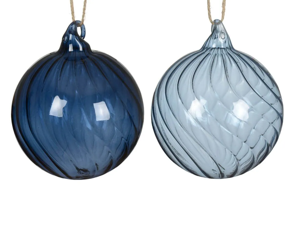 STEKLENA BUNKA DECORIS FI 8 CM, MODRA SORTIRANO