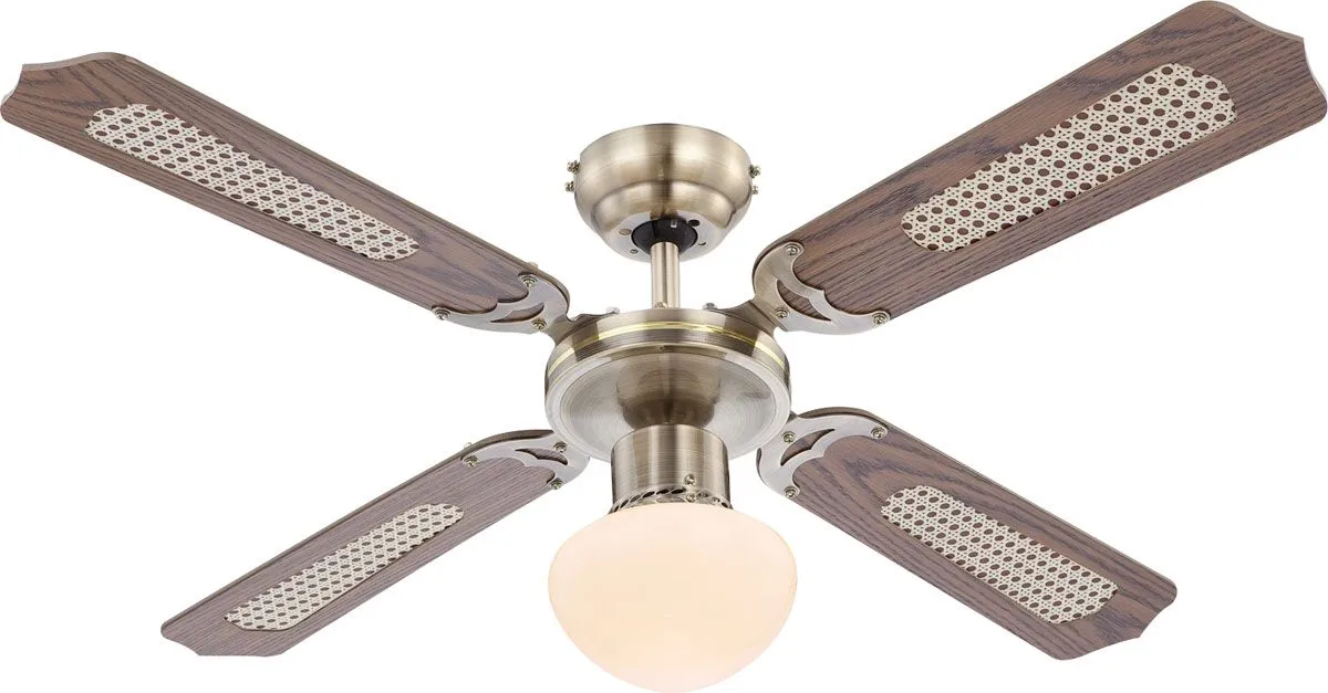 STROPNI VENTILATOR GLOBO KOVINSKI RJAV 1XE27