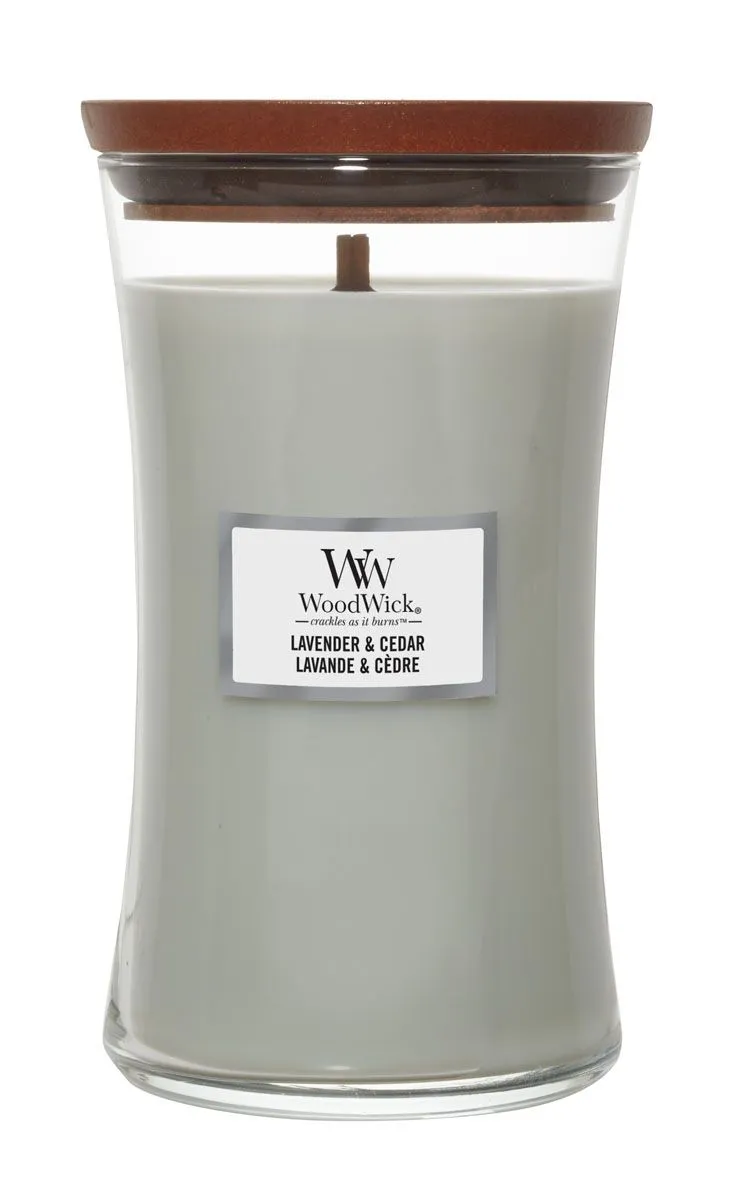 SVEČA V KOZARCU WOODWICK CLASSIC LARGE LAVENDER & CEDAR