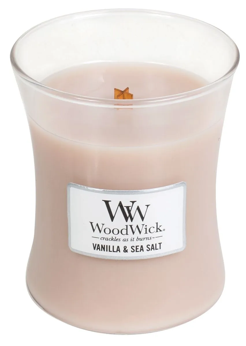 SVEČA V KOZARCU WOODWICK CLASSIC MEDIUM VANILLA & SEA SALT