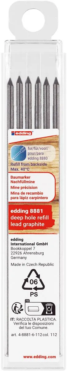 SVINČNIK EDDING SET MINIC ZA SVINČNIK E-8880 ČRNE 6/1
