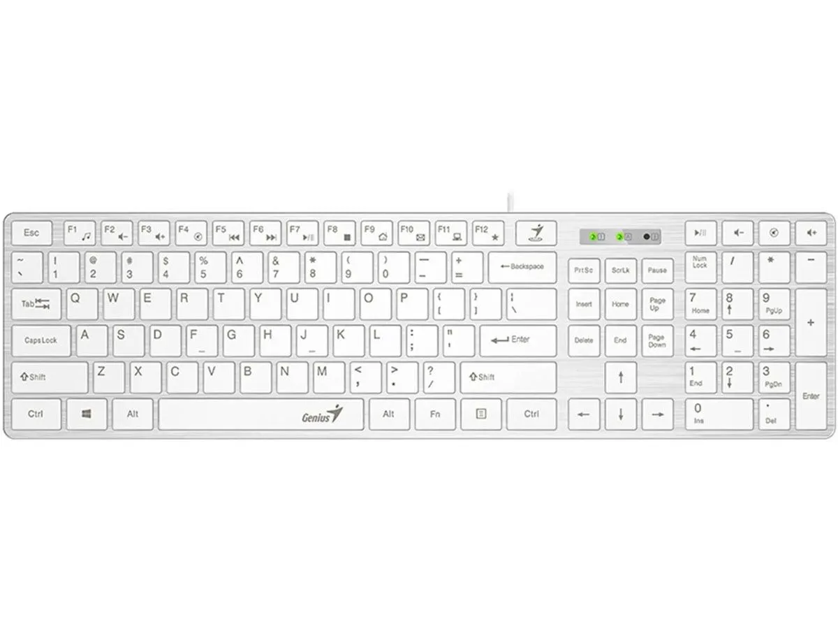 TIPKOVNICA GENIUS SLIMSTAR 126 USB BELA