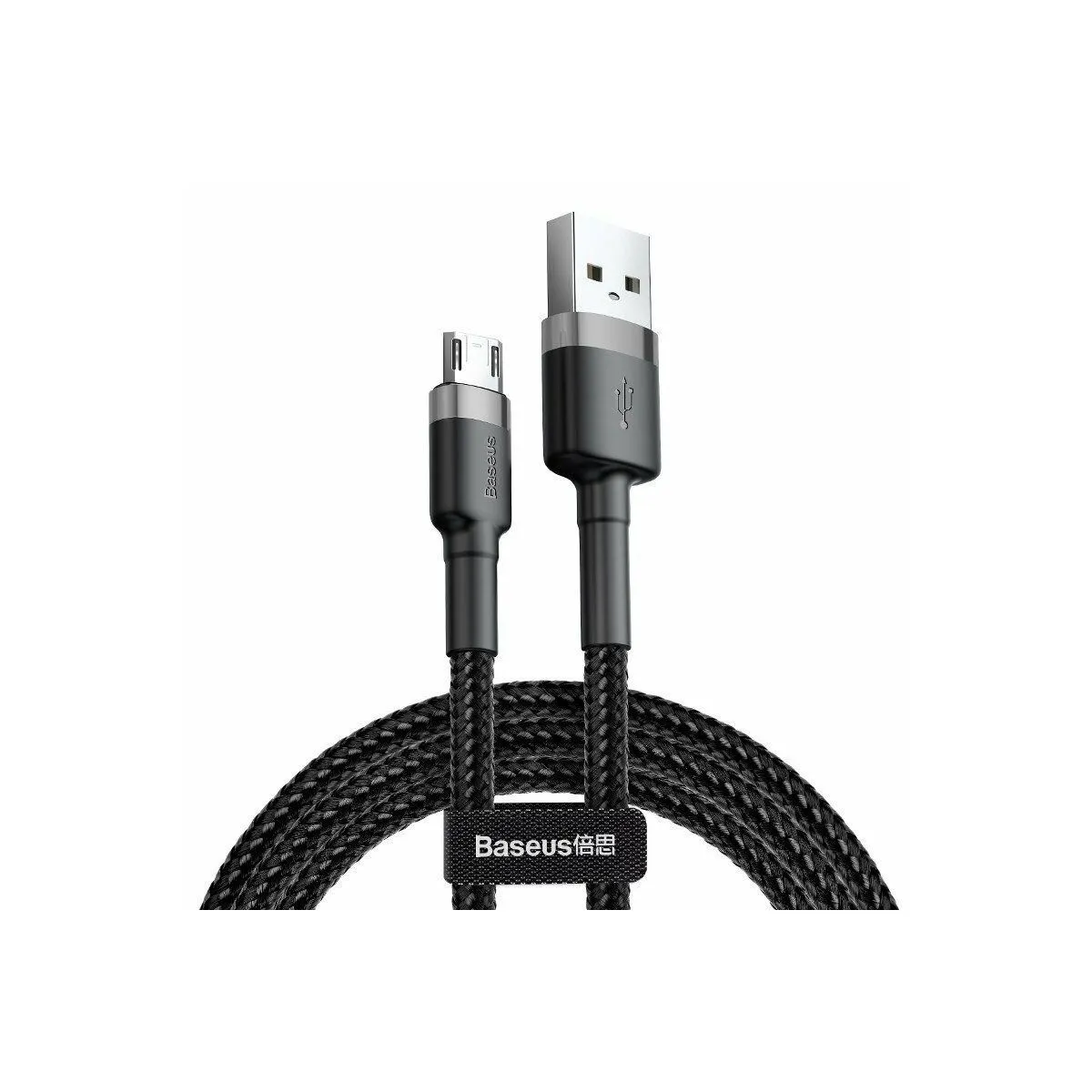 USB KABEL BASEUS KABEL USB-MICRO 1M, 2.4A BASEUS CAFULE ČRNA+SIVA