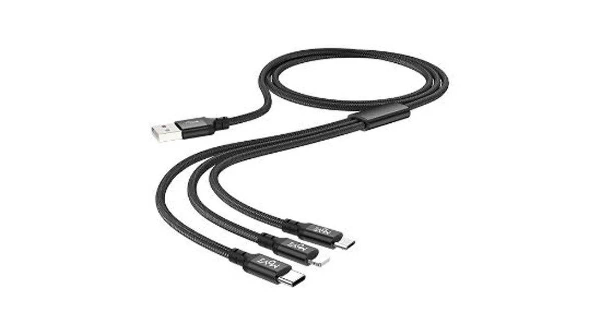 USB KABEL MOYE CONNECT DATA 3 V 1 - 1M USB-C/MICRO/LIGHTNING
