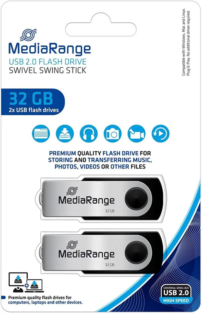 USB KLJUČ MEDIARANGE 32GB 1/2 2.0