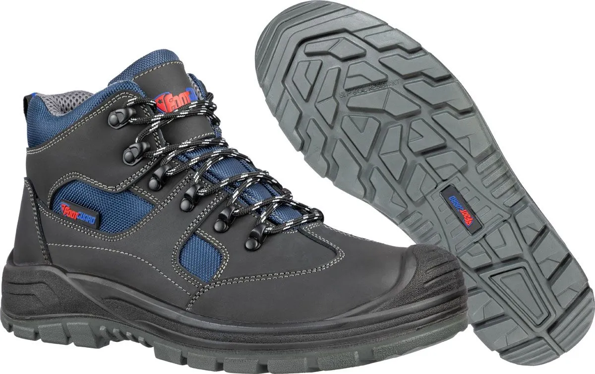 VISOKI DELOVNI ČEVLJI FOOTGUARD SAFE MID ŠT.42, ČRN/MODER S3 SRC