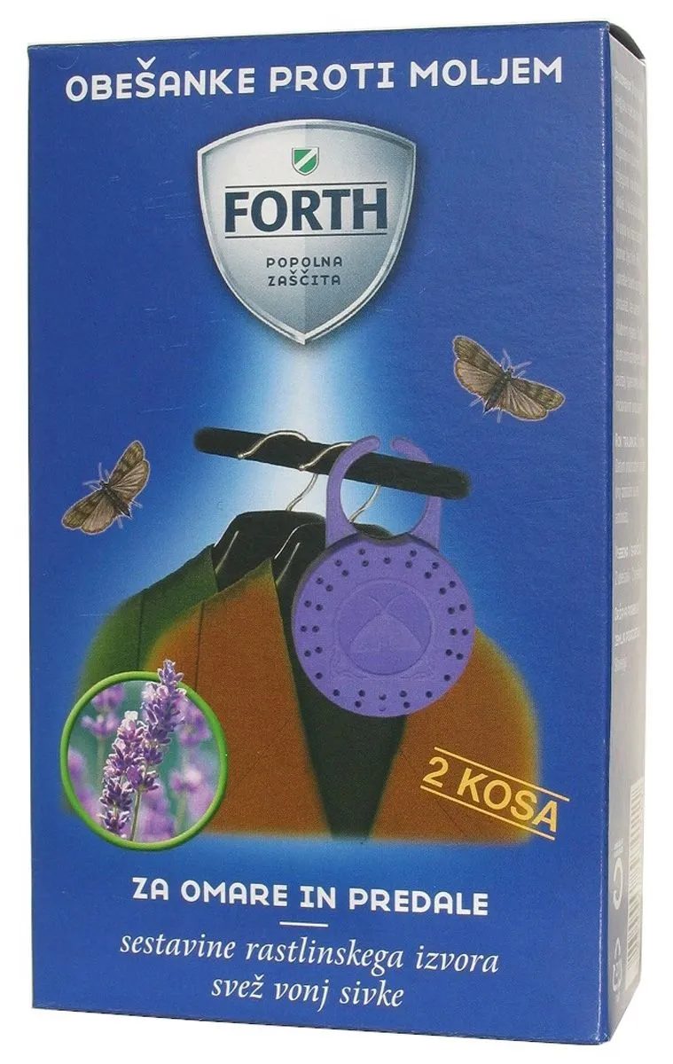 ZAŠČITA PRED INSEKTI FORTH OBEŠANKE PROTI MOLJEM 2 KOS-ZA TKANINSKE MOLJE