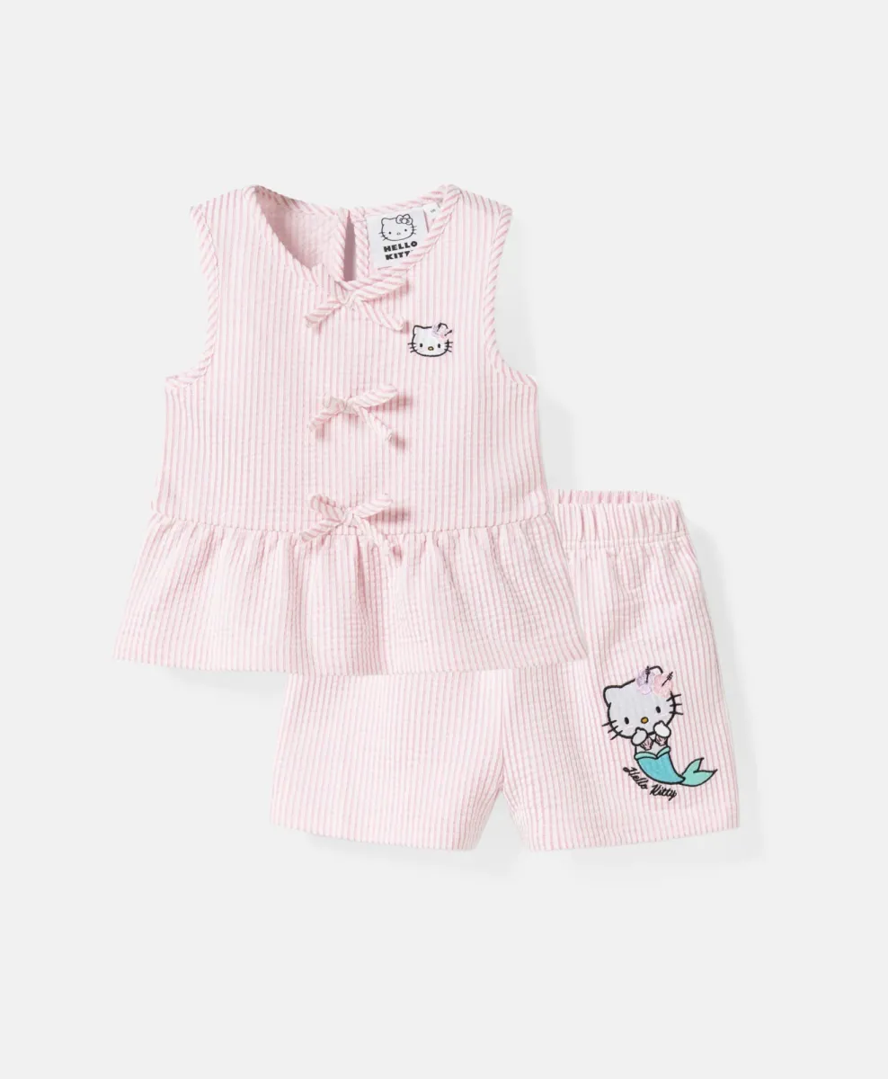 Dekliški komplet vrh in kratke hlače Hello Kitty